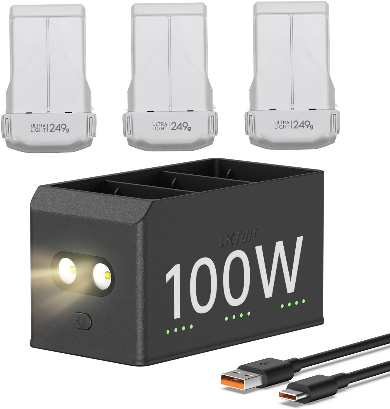 LKTOP 100W Fast Charging Hub for DJI Mini 5 Pro/Mini 4 Pro/Mini 3 Series