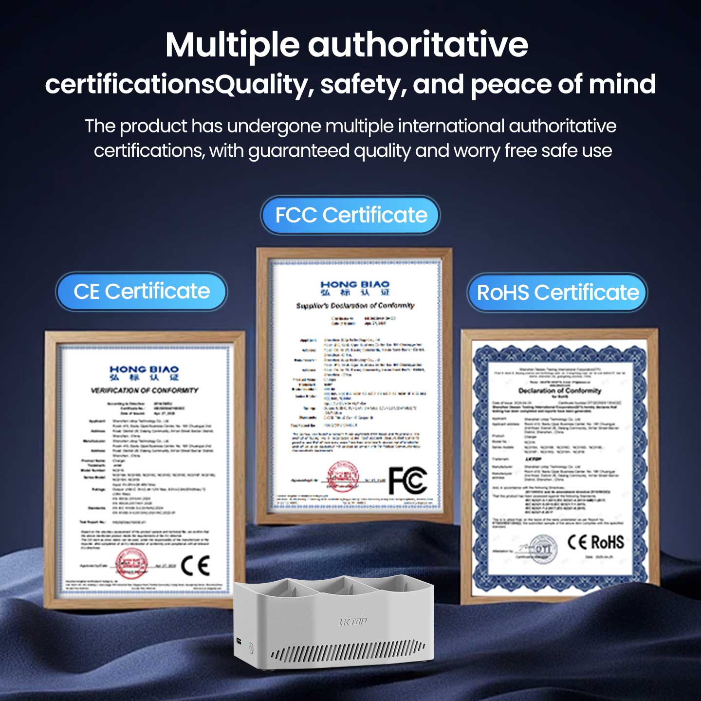 LKTOP 65W Flip Parallel Charging Hub, Three-Way Battery Charger with Storage Mode, Compatible with DJI Flip,  Charge 3 Batteries Simultaneously in just 86 Min