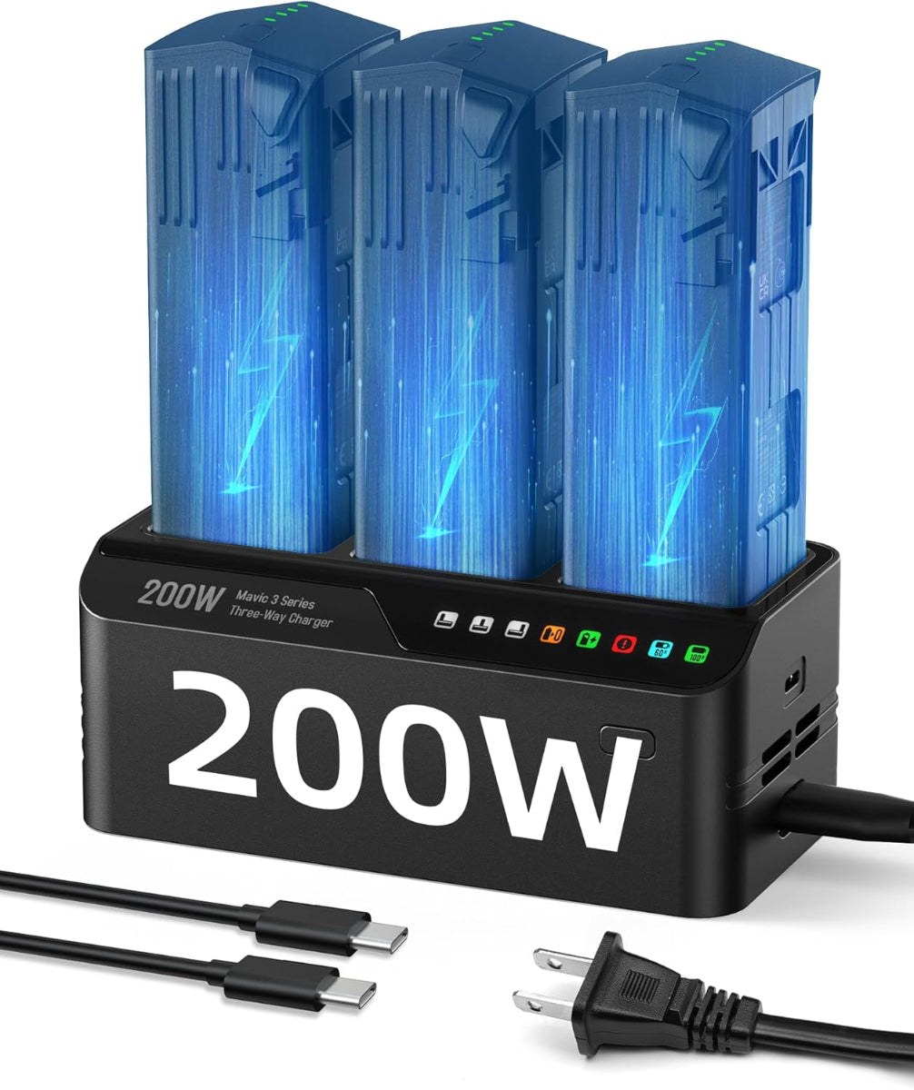 LKTOP 200W Mavic 3 Series Battery Charging Hub with Stickers 3.5X Fast Charger for DJI Mavic 3 Series