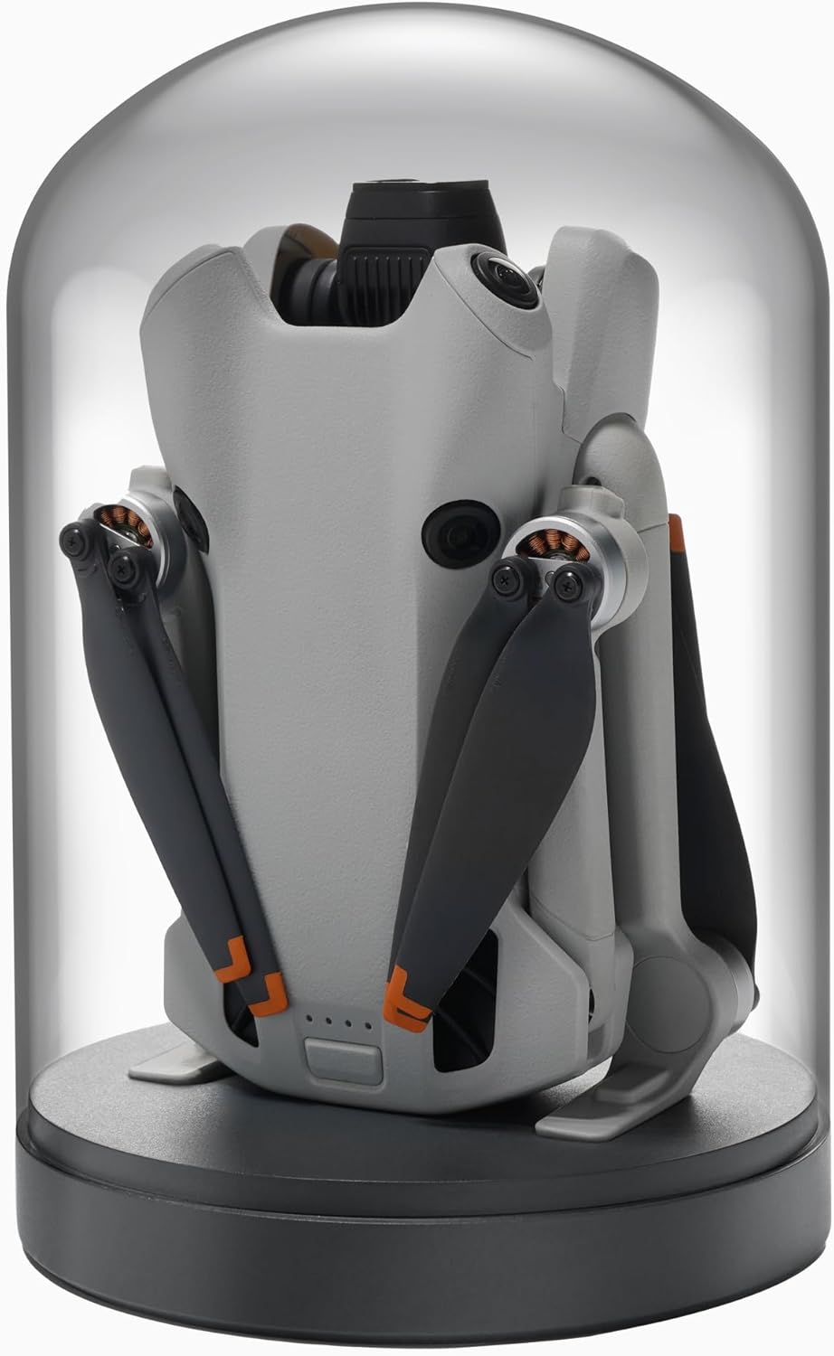 LKTOP Mini 4 Pro/Mini 3 Series Drone Display Stand (Gray), Glass Holder Base Dome Dustproof Cover for Storage/Collection/Gift/Home Decoration, No Charging Function