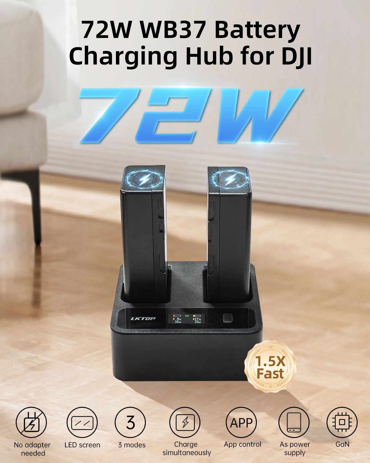 LKTOP Replacement DJI WB37 Battery Charging Hub