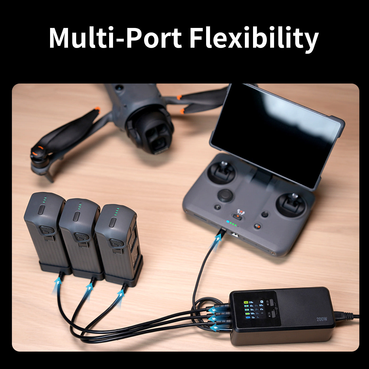 LKTOP 200W Smart Three-Way Charger for DJI Mavic 4 Pro