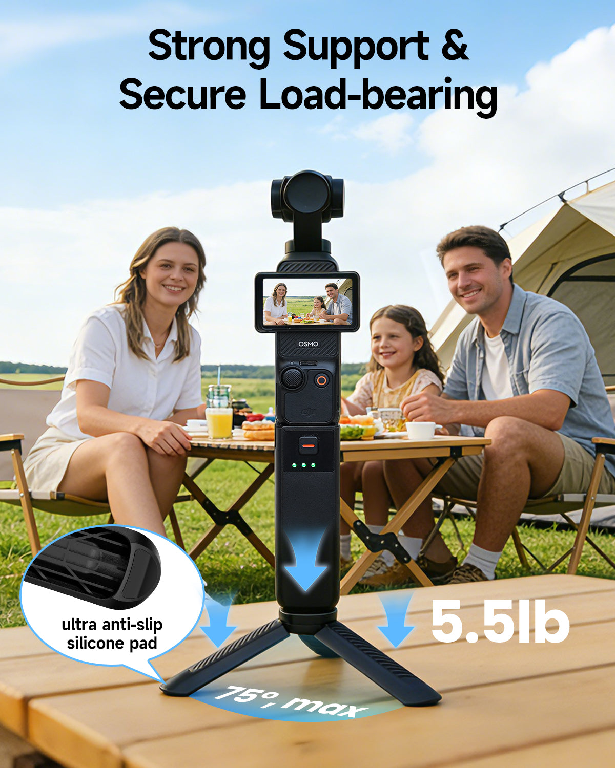 LKTOP Mini Tripod for for DJI Osmo Pocket 3/Nano/360 & Action 5 Pro/6/4/3 & Insta 360 & Xtra Muse & GoPro Hero/Max