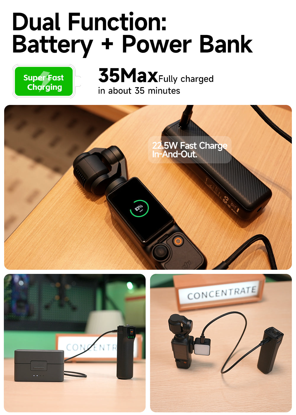LKTOP Pocket 3 Battery Handle for DJI Osmo Pocket 3