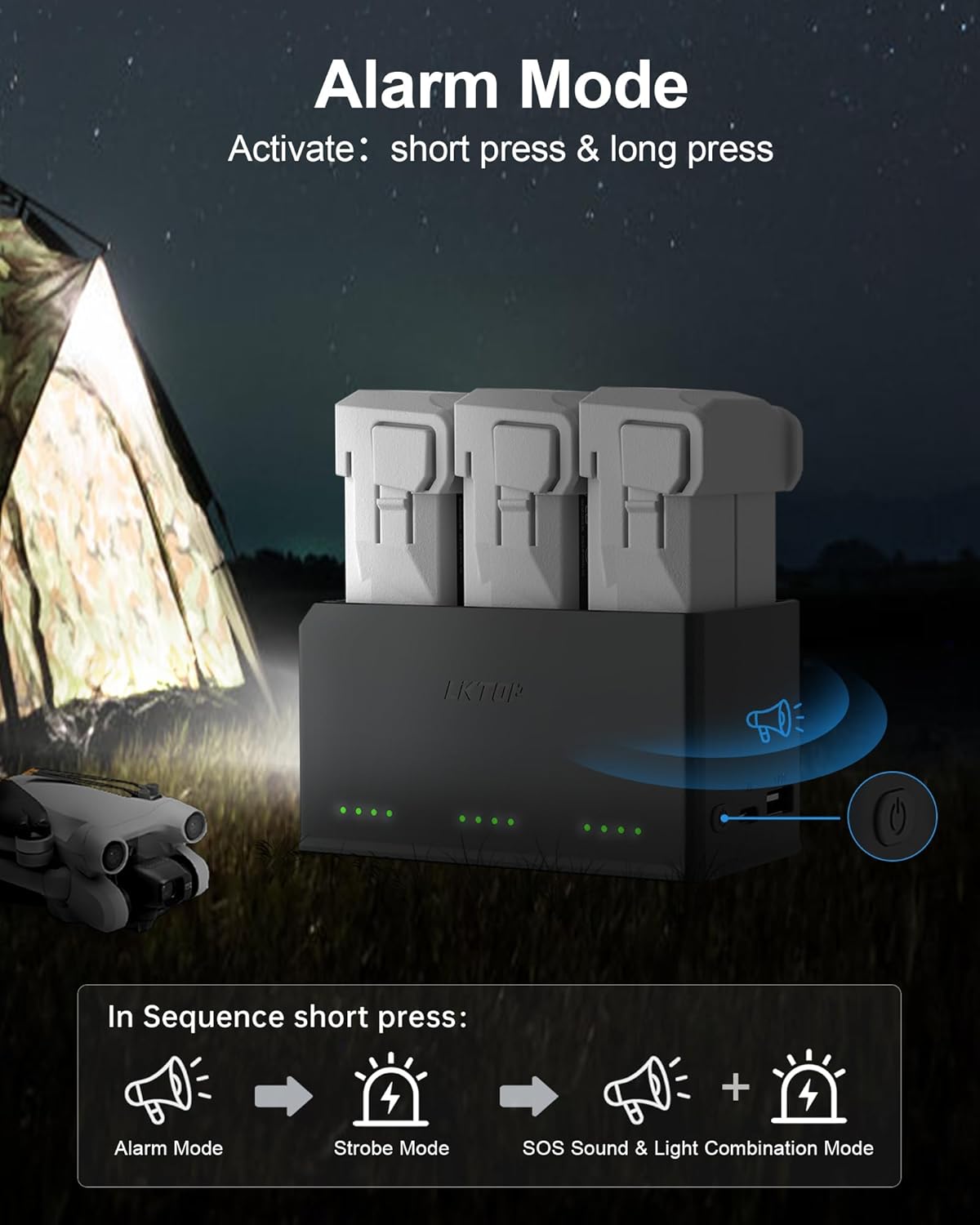 LKTOP 100W Fast Charging Hub for DJI Mini 5 Pro/Mini 4 Pro/Mini 3 Series