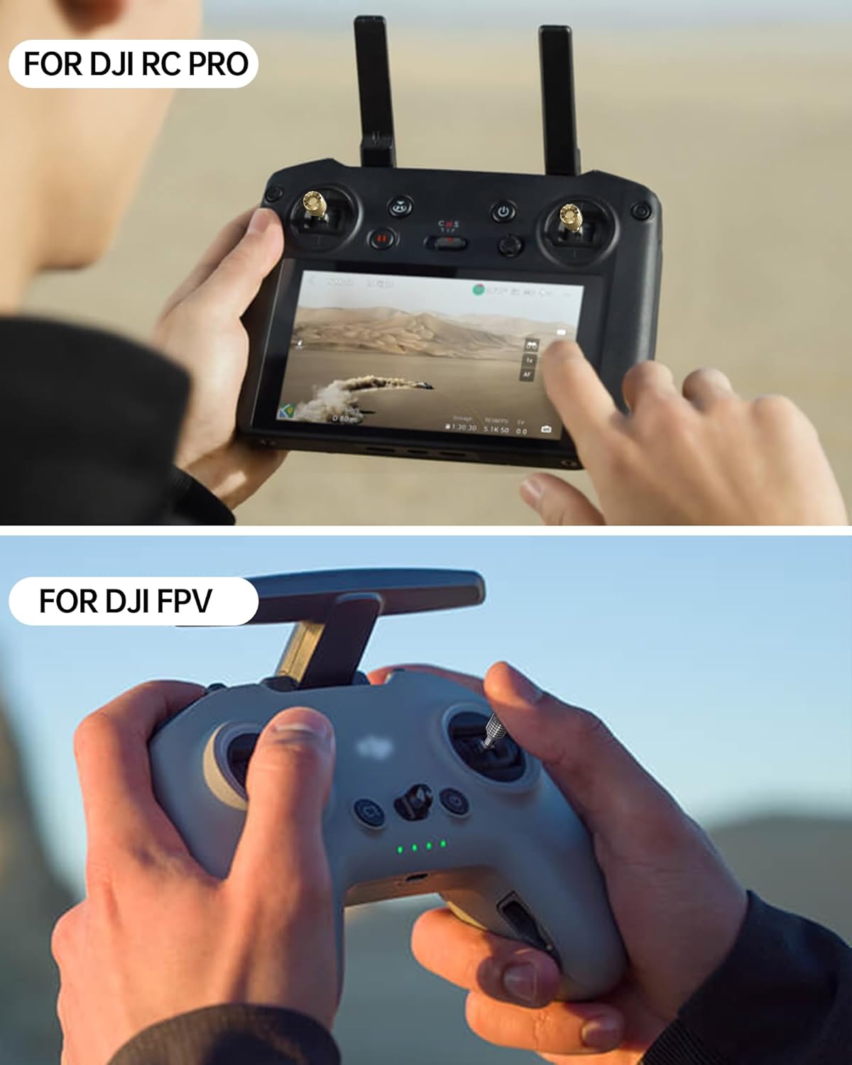 LKTOP 3 Pairs Remote Controller Joysticks for DJI RC Pro and FPV Remote Controller 2/3 (Gray, Gold, Black), Compatibility: DJI Mini 3 Pro, Air 2S, Mavic 3/Pro/Classic/Cine, Avata/2, FPV