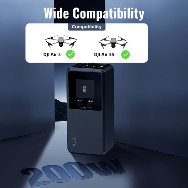 LKTOP 200W Smart Three-Way Charger for DJI Air 3 / Air 3S