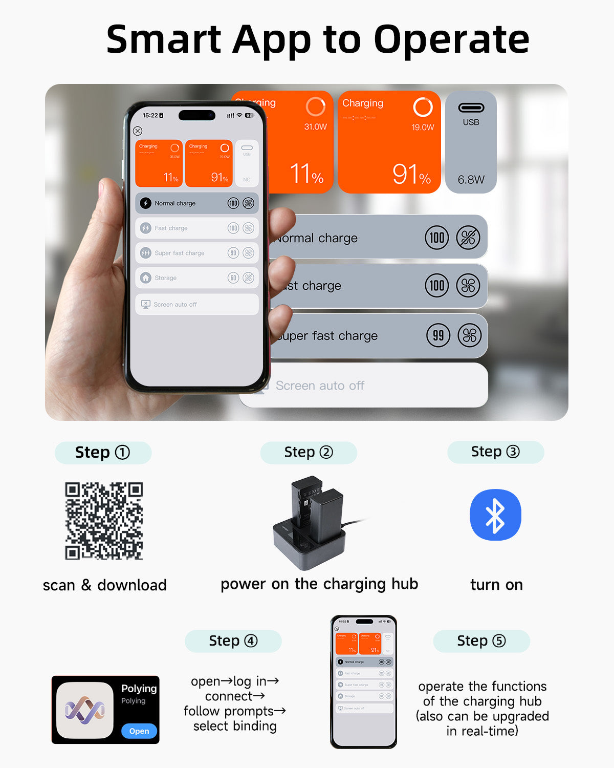 LKTOP Replacement DJI WB37 Battery Charging Hub