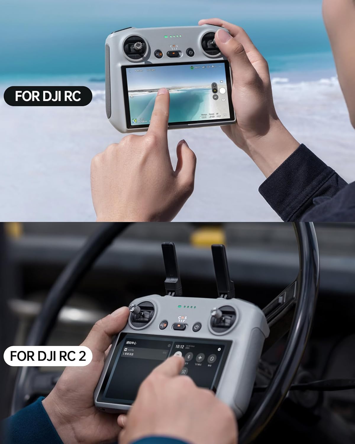 LKTOP 3 Pairs RC/RC2 Remote Controller Joysticks (Gray, Gold, Black), Mini 3/Mini 3 Pro/Mini 4 Pro/Air 3/Air 2S/Mavic 4 Pro/Mavic 3/Mavic 3 Pro/Mavic 3 Classic Remote Controller Sticks Rocker Replacement Accessories