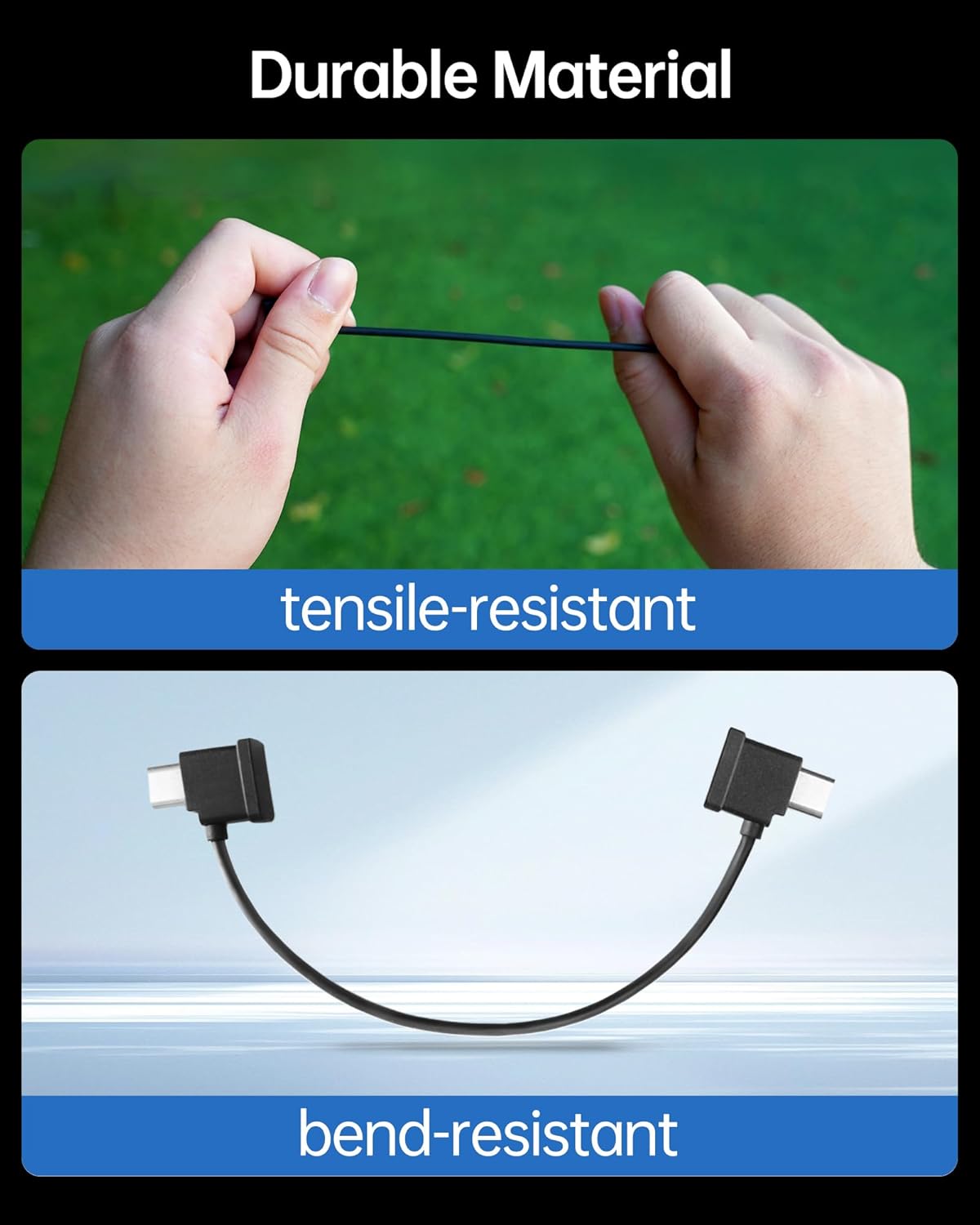 LKTOP 2 Pcs Dual USB-C RC Cable for DJI RC-N3/N2/N1 Remote Controller, USB Type-C Connector for DJI Mini 4/3/2 Series, Mini 4K, Air 3/Air 2S/Mavic Air 2, Mavic 3 Series, Neo