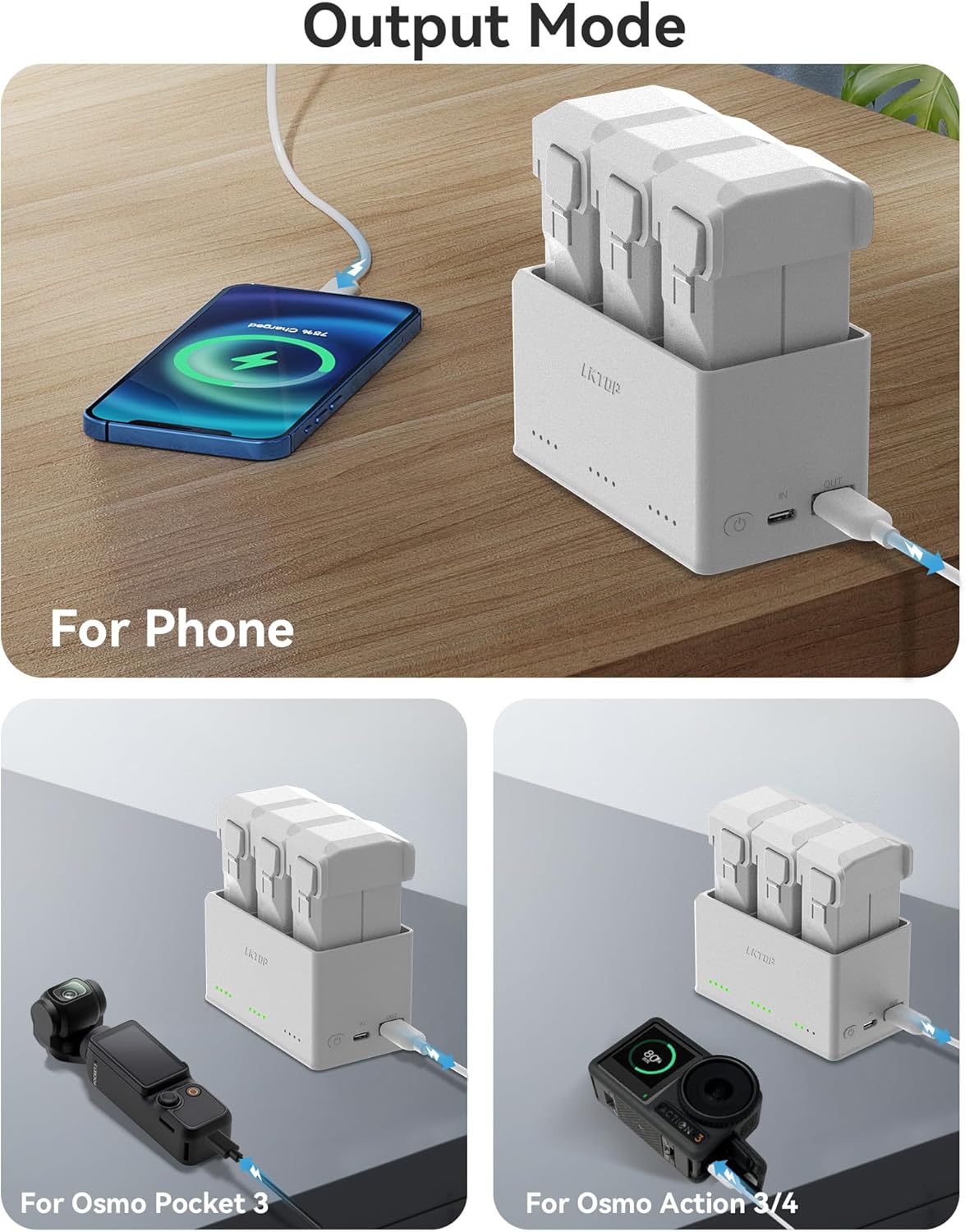 LKTOP 37W Mini 4 Pro/Mini 3 Series Battery Charging Hub