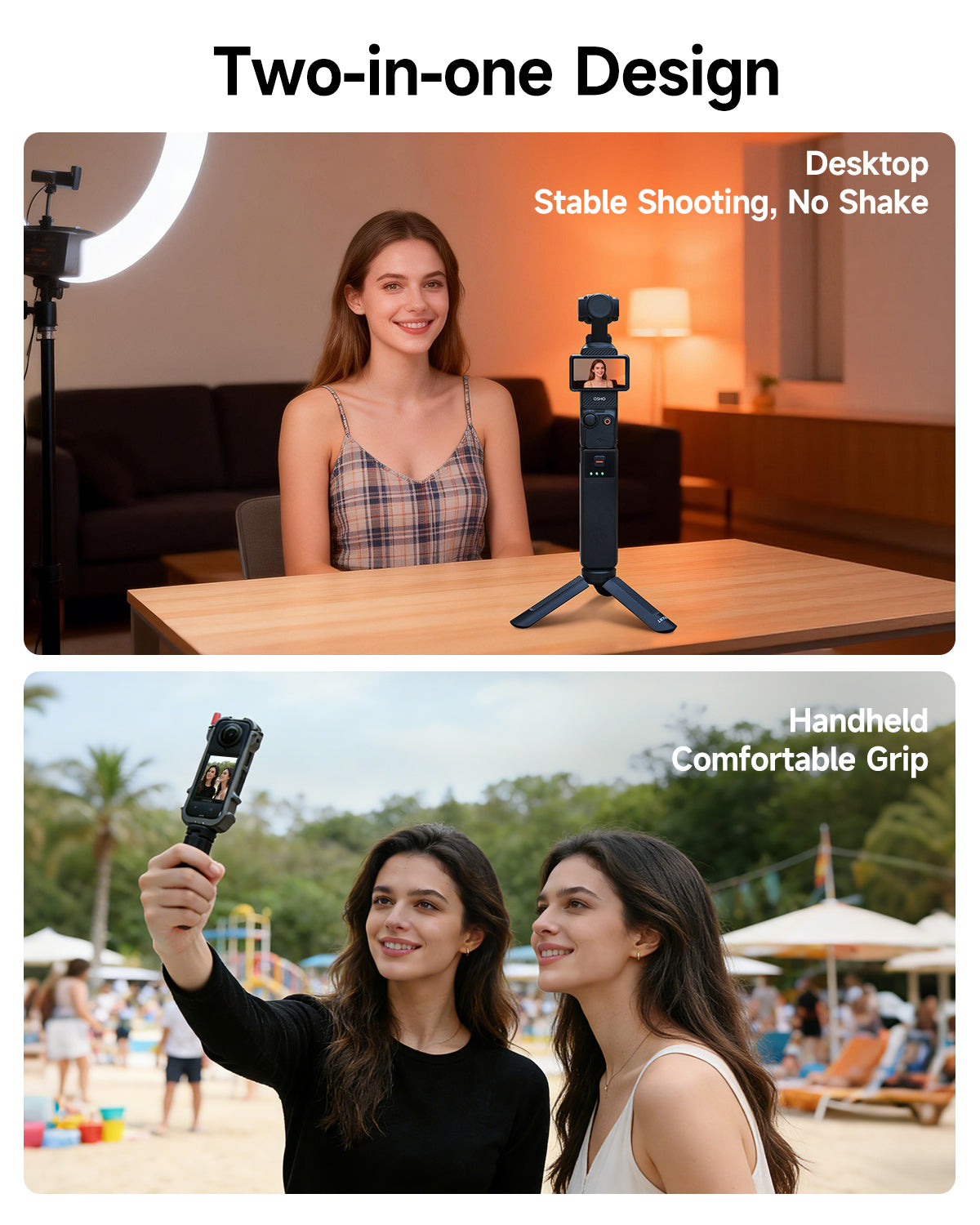 LKTOP Mini Tripod for for DJI Osmo Pocket 3/Nano/360 & Action 5 Pro/6/4/3 & Insta 360 & Xtra Muse & GoPro Hero/Max