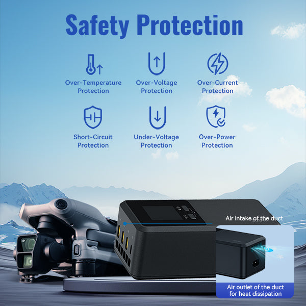 LKTOP 200W Smart Three-Way Charger for DJI Air 3 / Air 3S