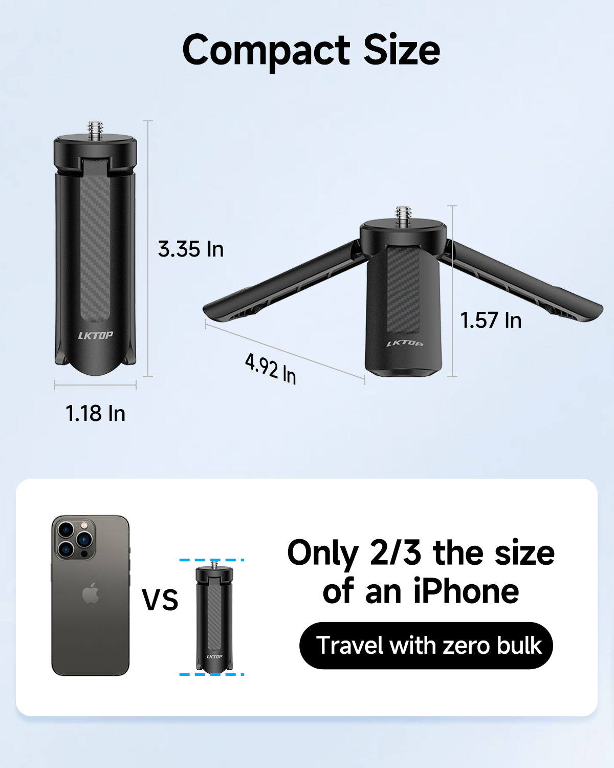 LKTOP Mini Tripod for for DJI Osmo Pocket 3/Nano/360 & Action 5 Pro/6/4/3 & Insta 360 & Xtra Muse & GoPro Hero/Max