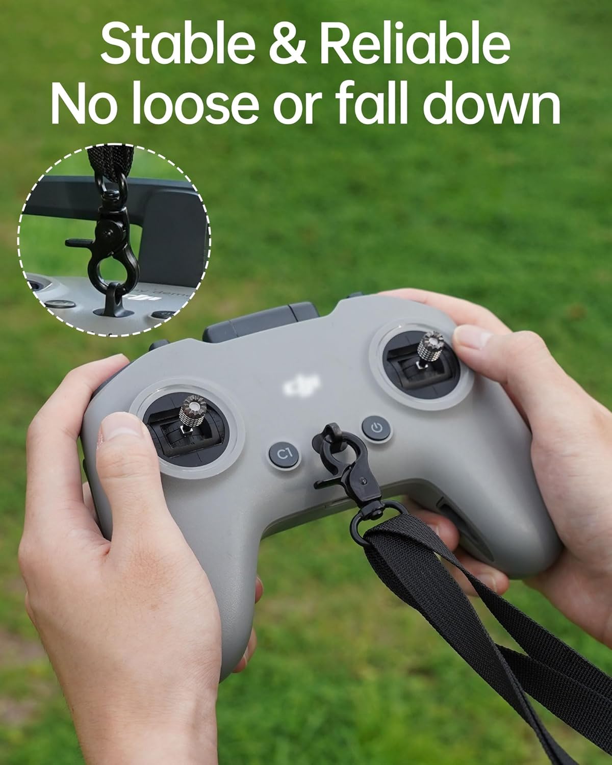 LKTOP Adjustable PU Leather Lanyard Neck Strap for DJI FPV Remote Controller 3/2, RadioMaster TX12, Jumper T18 (50-63'') , Compatibility:  DJI Avata/Avata 2, FPV, Phantom 3/4, O3/4 Air Unit, Inspire 2/1/Pro Drone