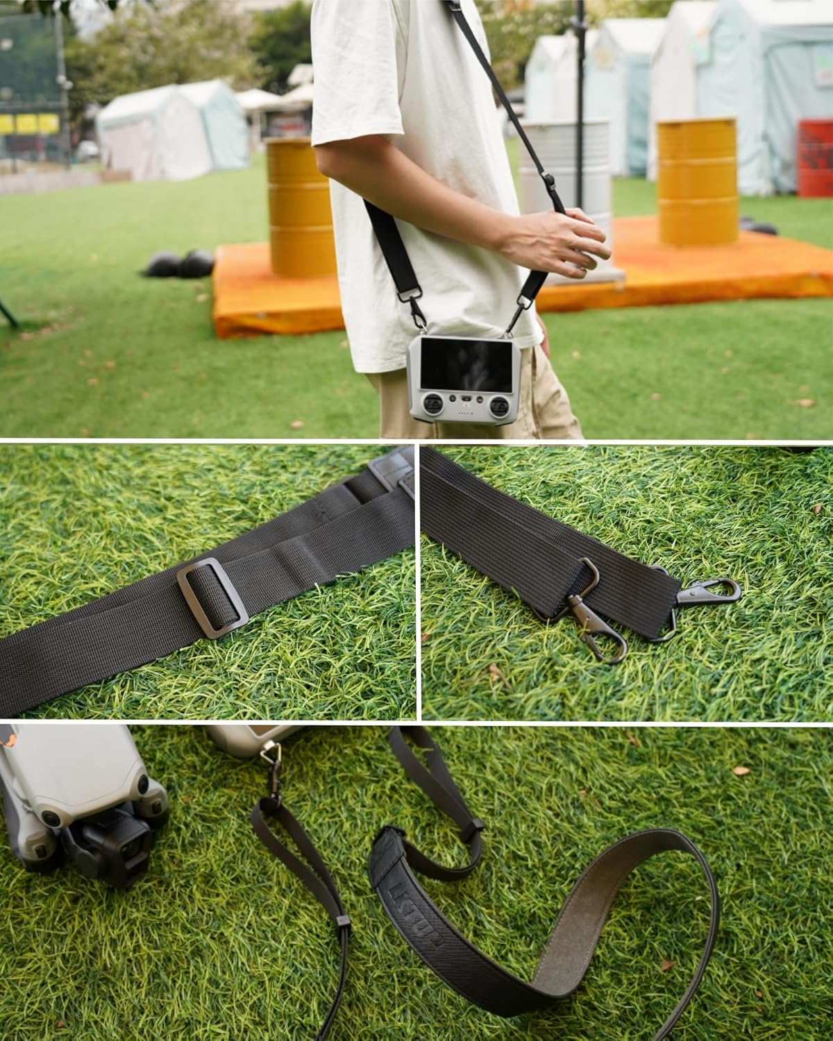 LKTOP Adjustable PU Leather Lanyard Neck Strap for DJI RC/RC2/RC Pro (50-63'', with Screws),  Compatibility: Mini 4/3 Series, Air 3/Air 2S, Mavic 3 Series