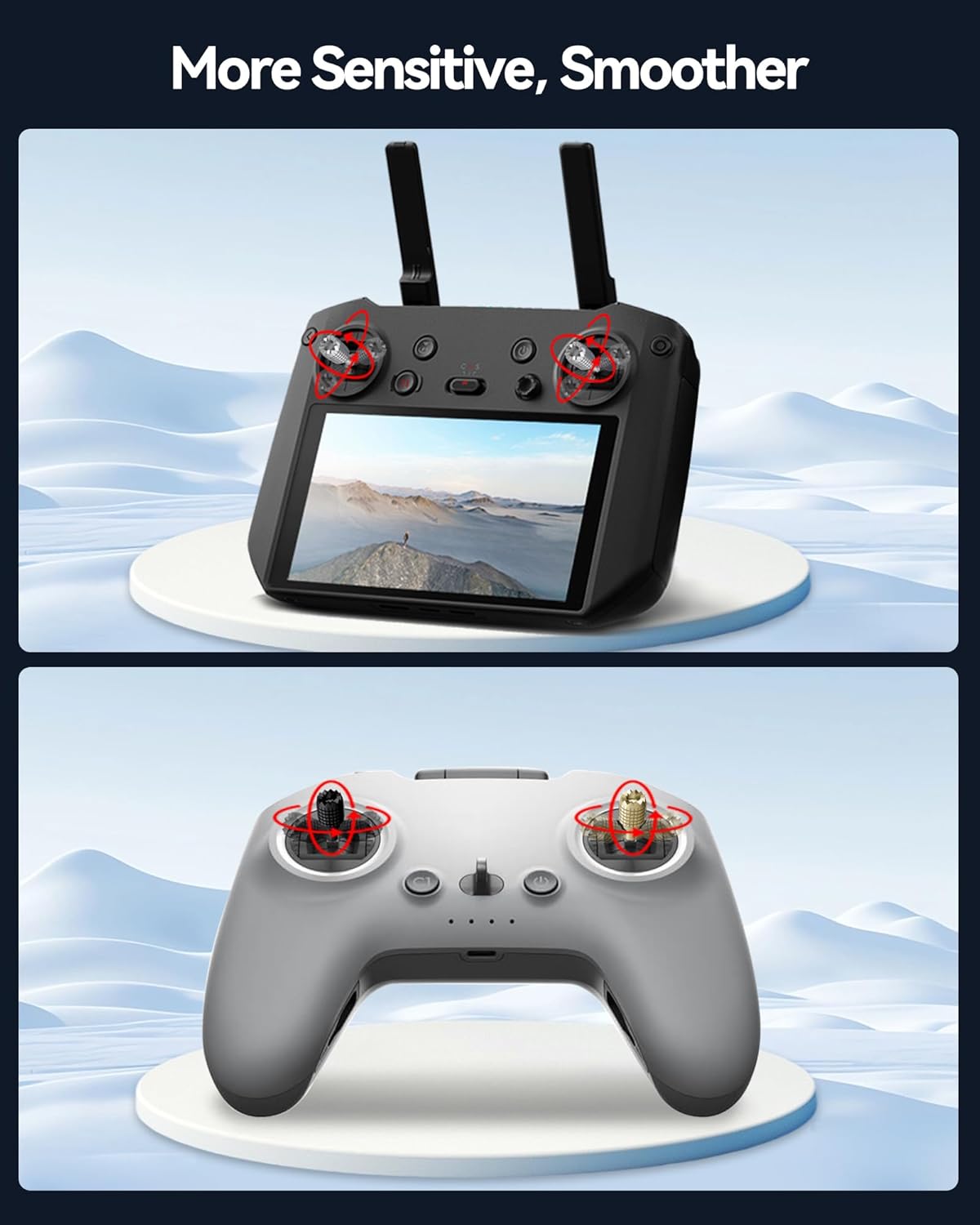 LKTOP 3 Pairs Remote Controller Joysticks for DJI RC Pro and FPV Remote Controller 2/3 (Gray, Gold, Black), Compatibility: DJI Mini 3 Pro, Air 2S, Mavic 3/Pro/Classic/Cine, Avata/2, FPV