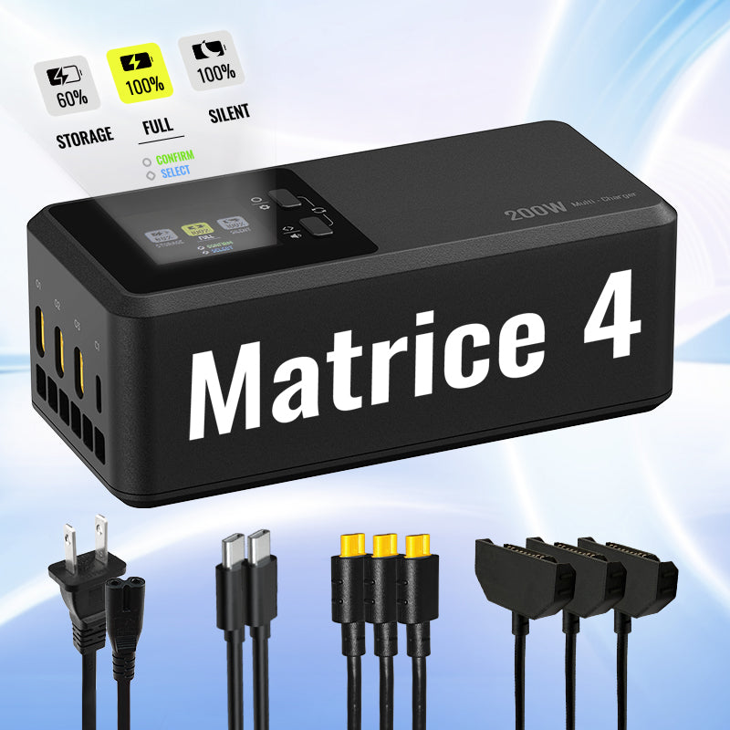 LKTOP 200W Battery Charging Hub for DJI Matrice 4Series / Air 3 Series /Mavic 3Series /EVO Max/llSeries