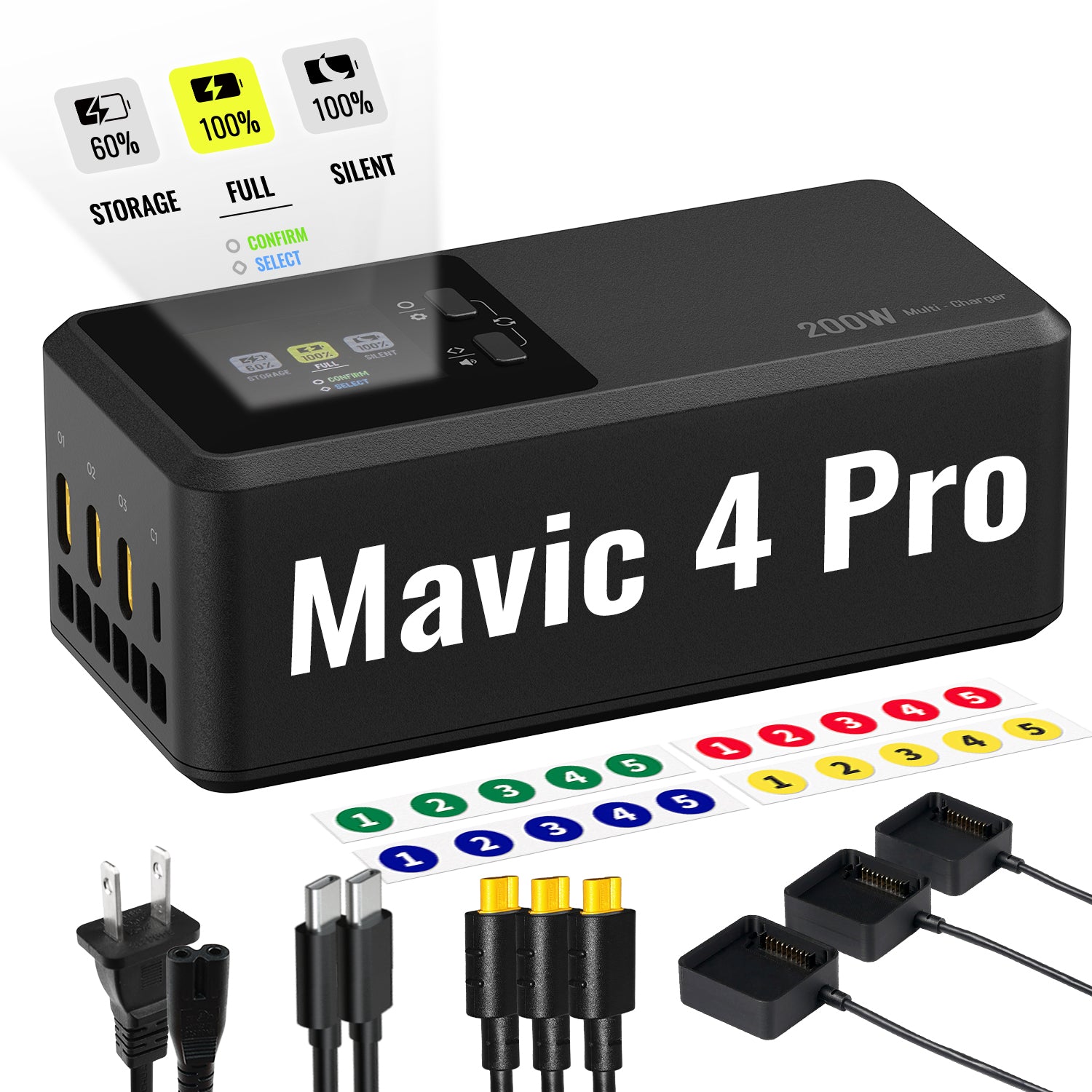 LKTOP 200W Smart Three-Way Charger for DJI Matrice 4T/4E