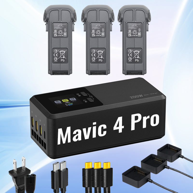 LKTOP 200W Mavic 4 Pro Battery Charging Hub for DJI Mavic 4 Pro