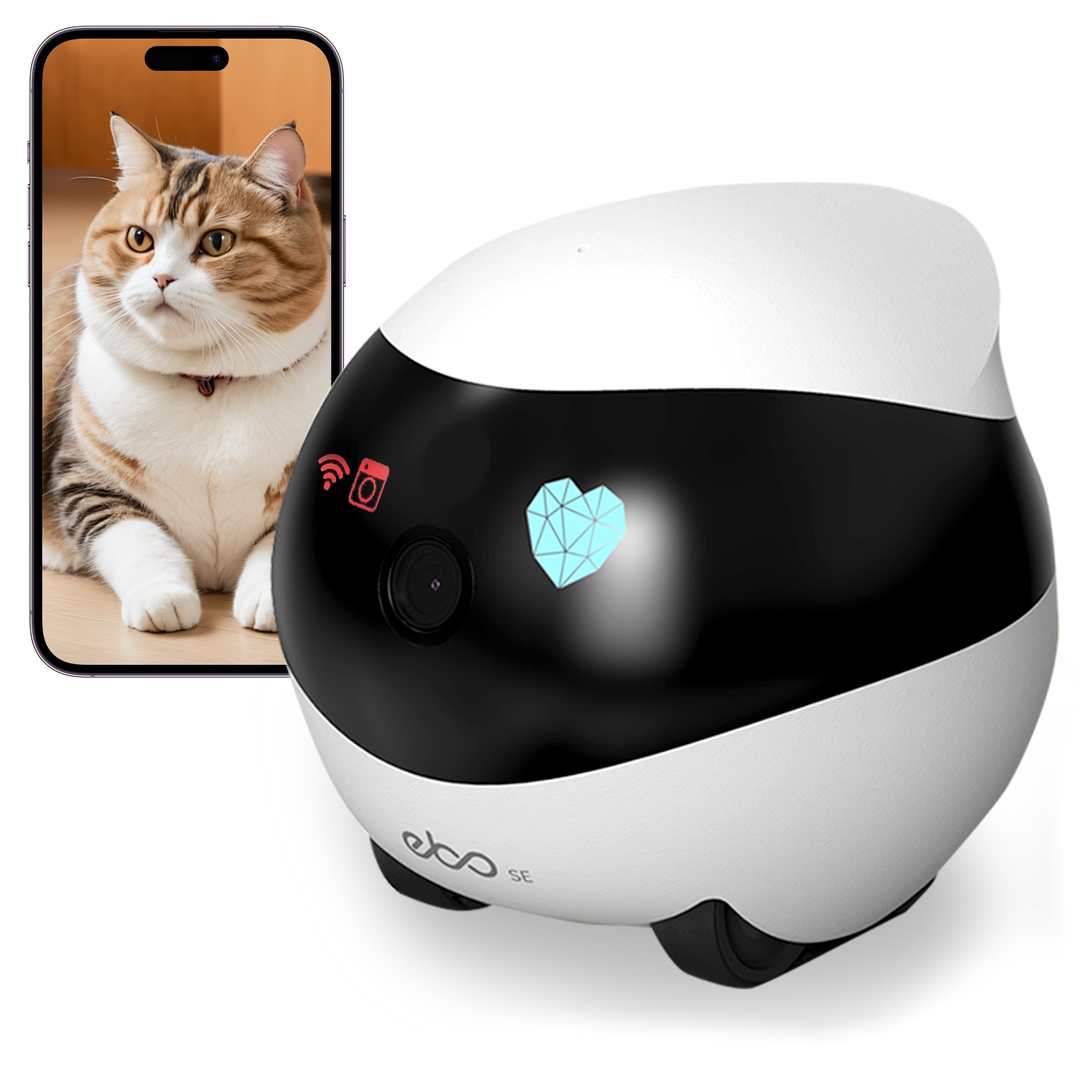 Wireless Home Security Camera EBO SE: 1080P HD Battery Powered Auto Rechargeable Pet/Elderly/Baby Monitor with Night Vision, Two-Way Talk & Local Storage